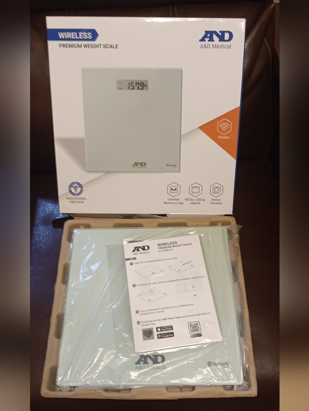 A&D Medical Wireless Digital Bathroom Scale - Mint